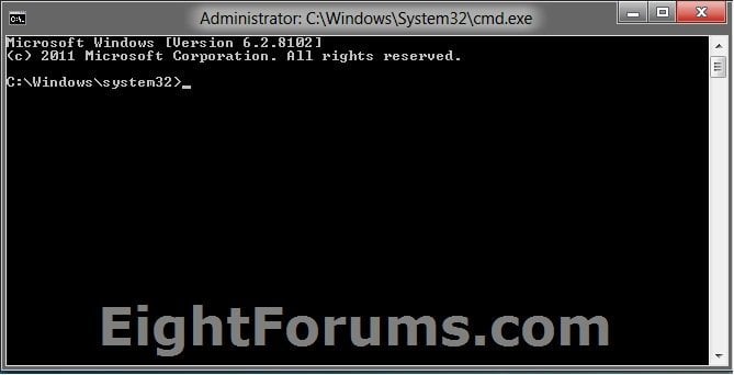 Run cmd.exe the command prompt in administrator mode on Windows 8.1 / 10