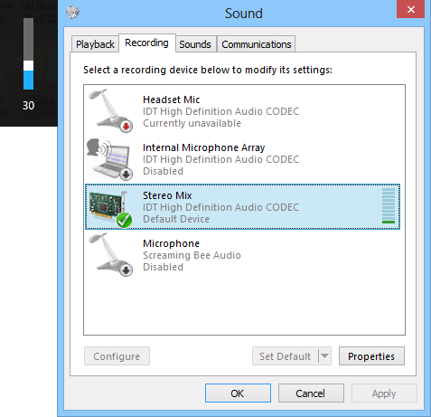 stereo mix idt high definition audio codec windows 10