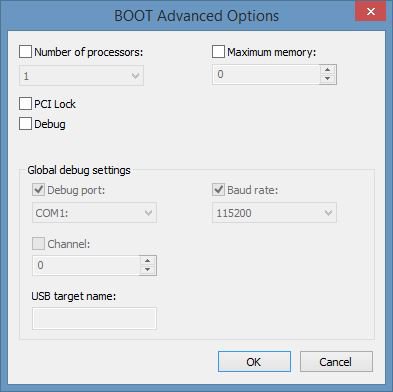 boot advanced options number of processors